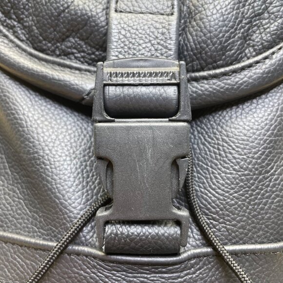 Women’s Dark Blue Genuine Leather Adjustable Straps With Zipper Backpack Size S main image 5